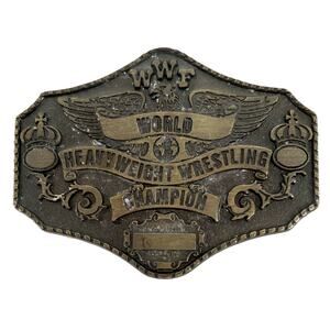 80s WWF World Wrestling Federation Heavyweight Championship belt buckle
